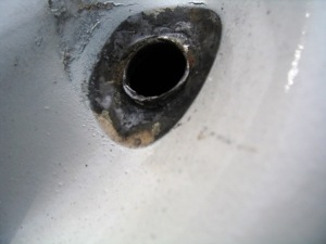worn wheel stud hole